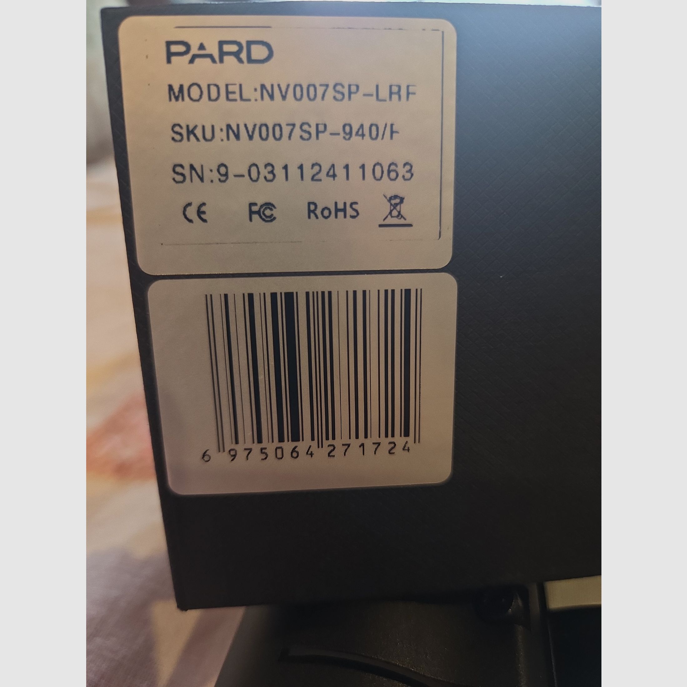 PARD NV007SP LRF Night Vision Device 940nm with Rangefinder