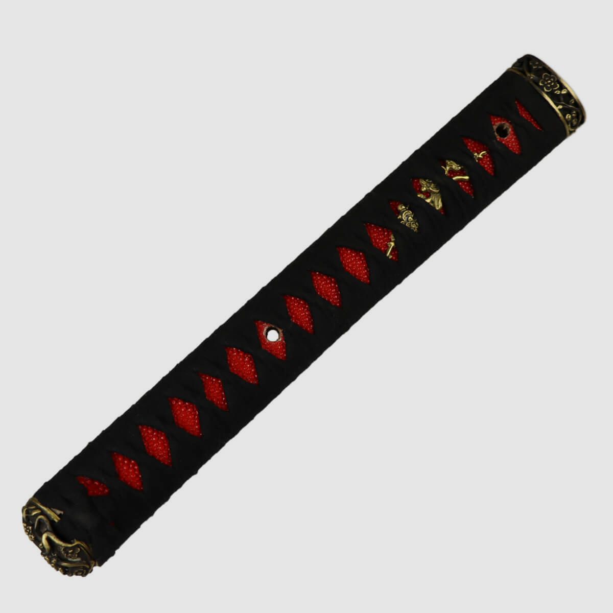 Tsuka Schwertgriff fr Katana mit Same rot Ito schwarz