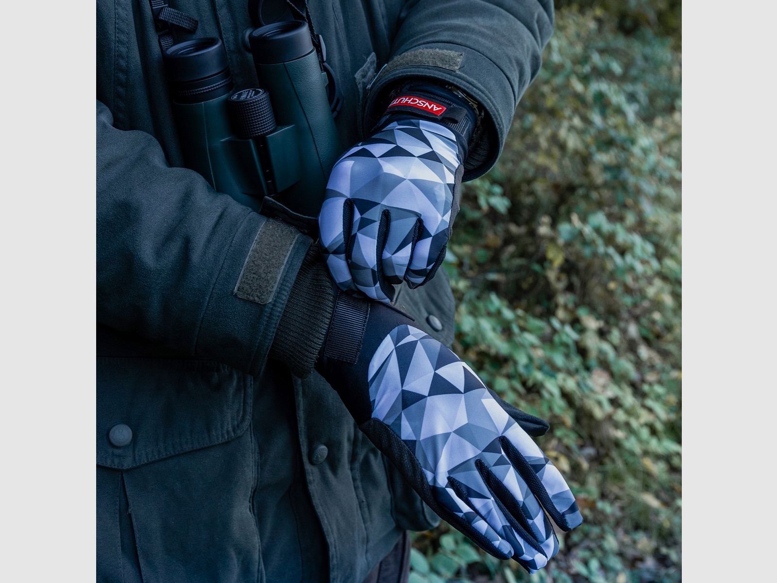 Anschütz 015503XL Guanti Camouflage Grigio Taglia XL