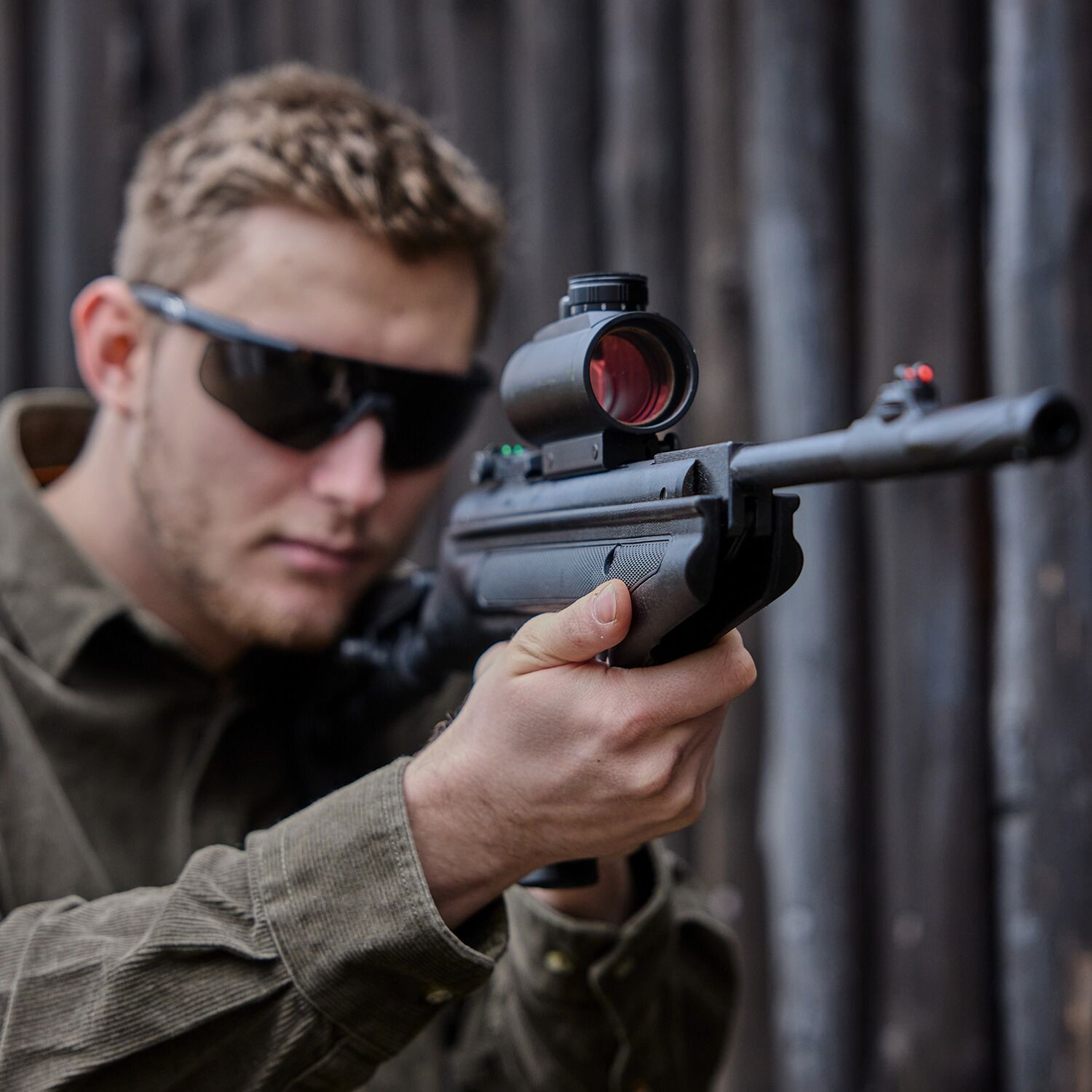 Pistola ad aria Mercury Luftpistole 25 Super Charger Tactical Set completo, cal. 4,50