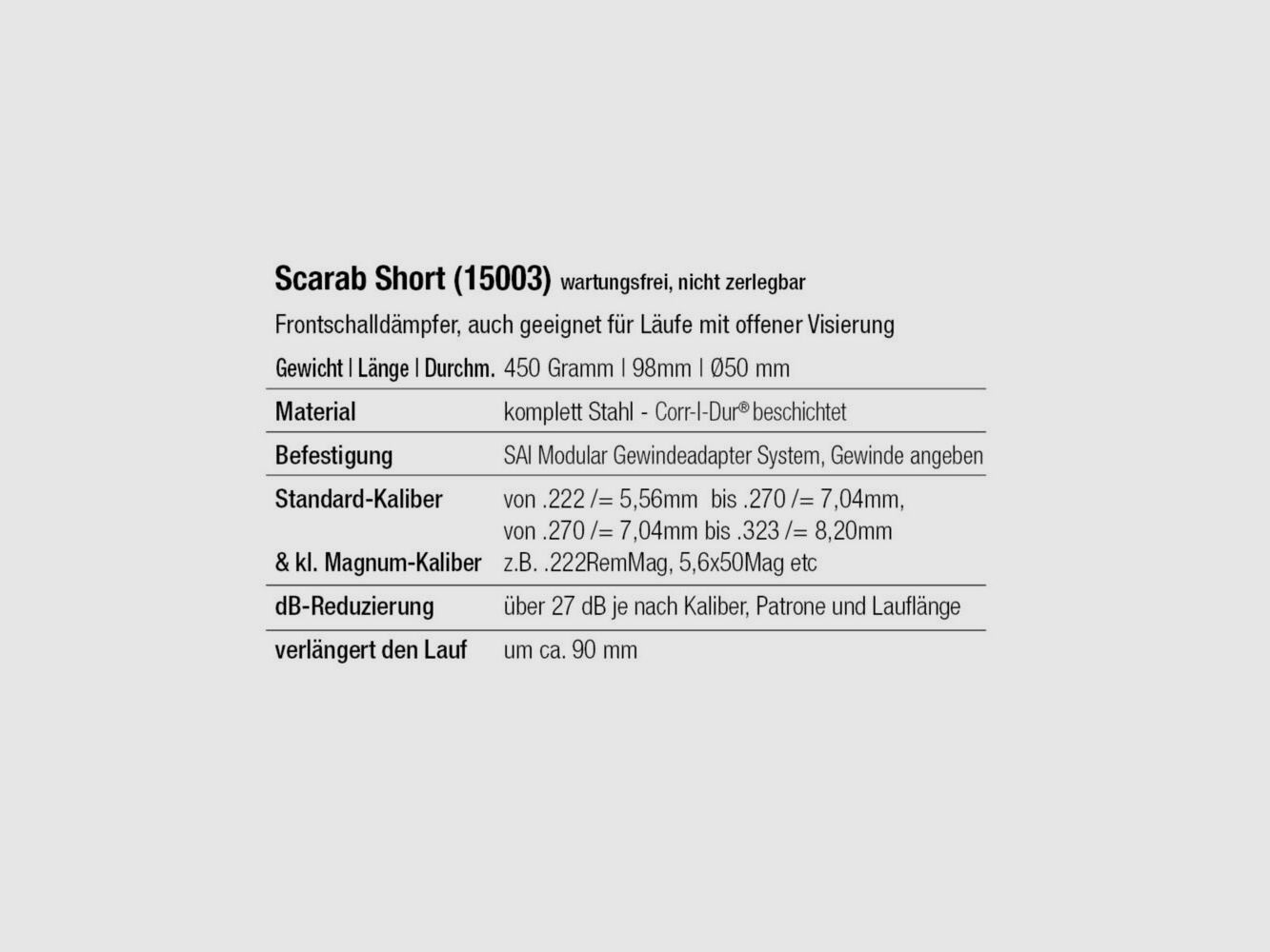 SmallArms Industries Scarab Short Black .222-.270