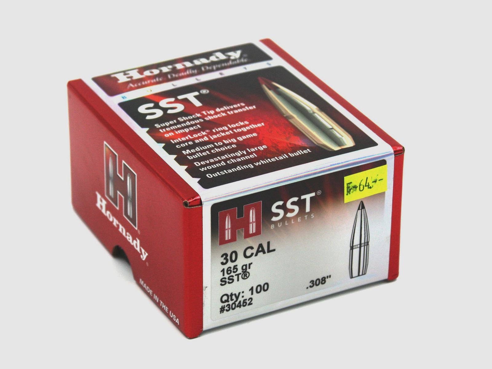 Geweerpatronen, Hornady .308 SST, 165gr, 100 stuks, .308 Win.