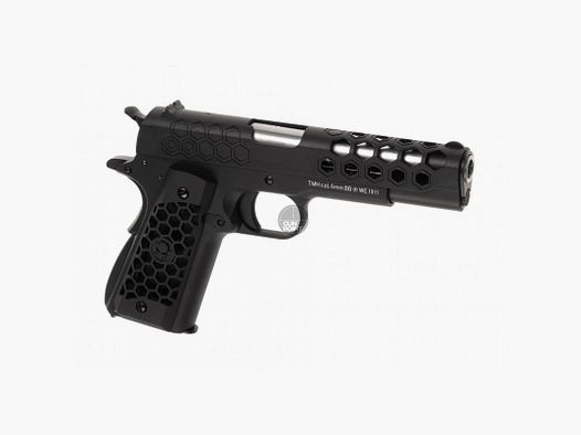 Softair - Pistole - WE - M1911 Hex Cut Full Metal GBB black - ab 18, ber 0,5 Joule