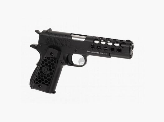 Softair - Pistole - WE - M1911 Hex Cut Full Metal GBB black - ab 18, ber 0,5 Joule