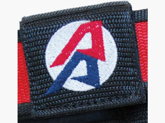 Double Alpha Holster accessory belt loop / belt keeper, black, hook-and-loop, with logo