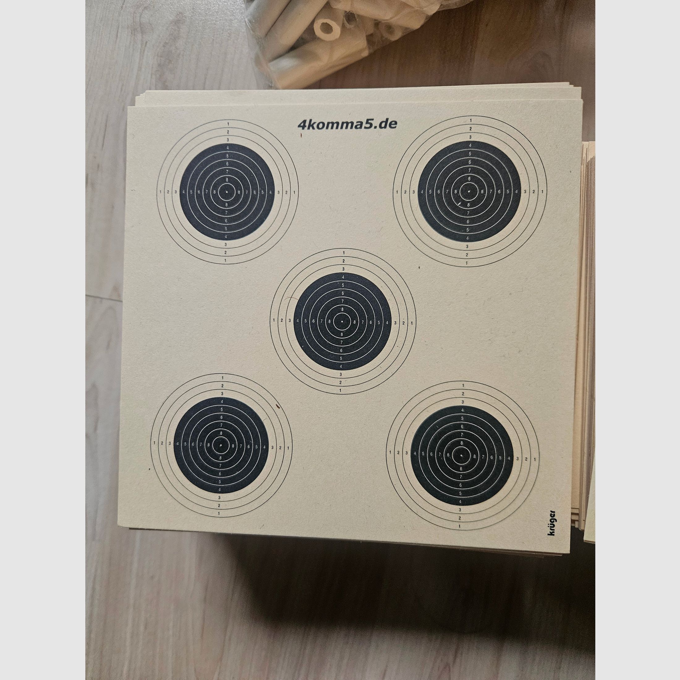 Bundle of air rifle targets, clay stars, clay tubes