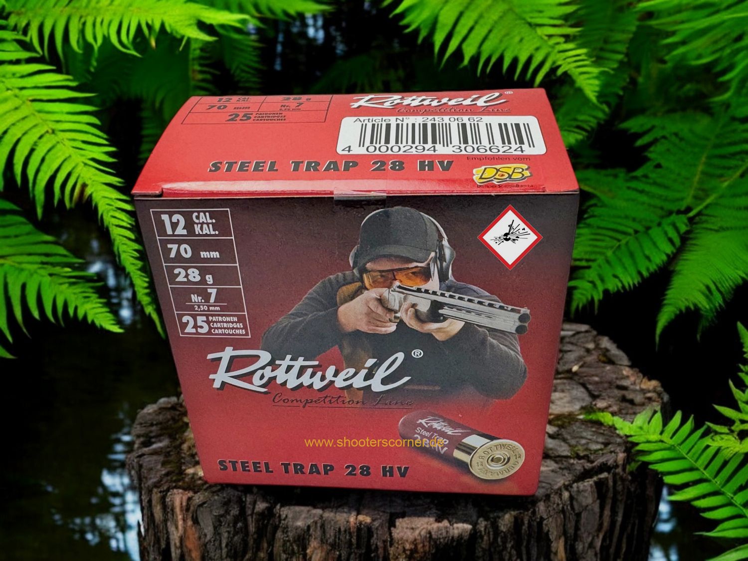 Rottweil shot cartridge Spec Steel Trap HV cal. 12/70 28g 2.5mm