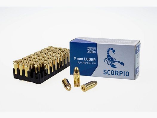 STV 9mm Luger 124grs FMJ STV Scorpio / 1000 piezas