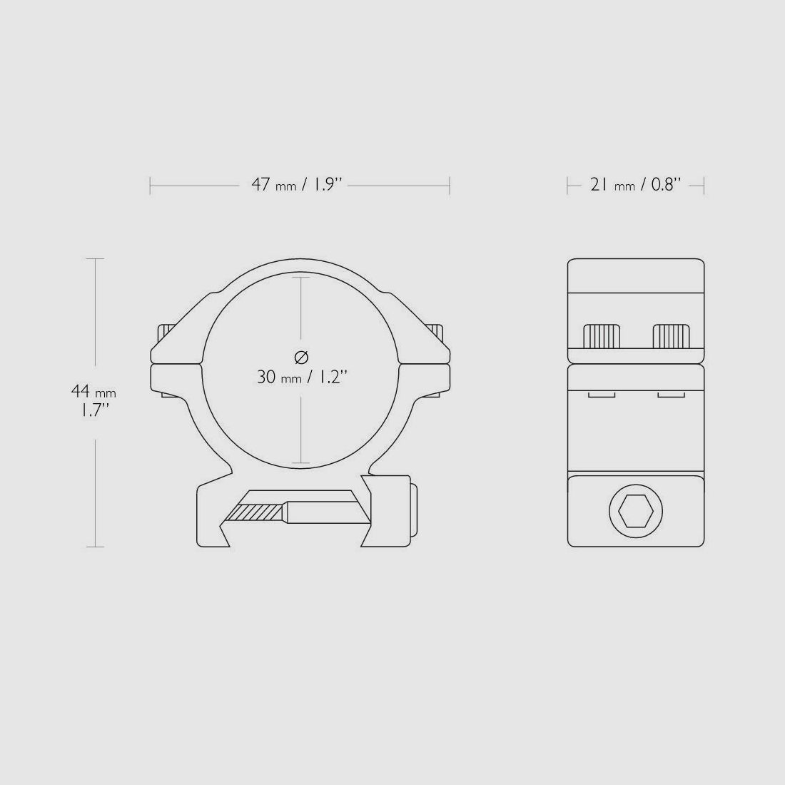 HAWKE 22115 montaggio anello basso da 30 mm per slitta Weaver supporto per cannocchiale
