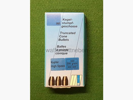 H&N (Haendler & Natermann) Kegelstumpfgeschosse Kupfer High Speed (50 Stk.)