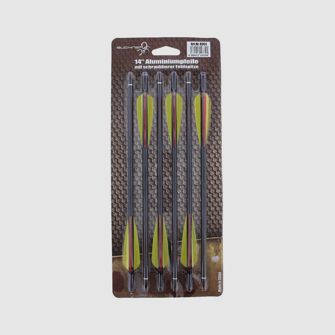 BUCHNER Grossiste Flèches d'Arbalète 14 Pouces Noires, Pack de 6