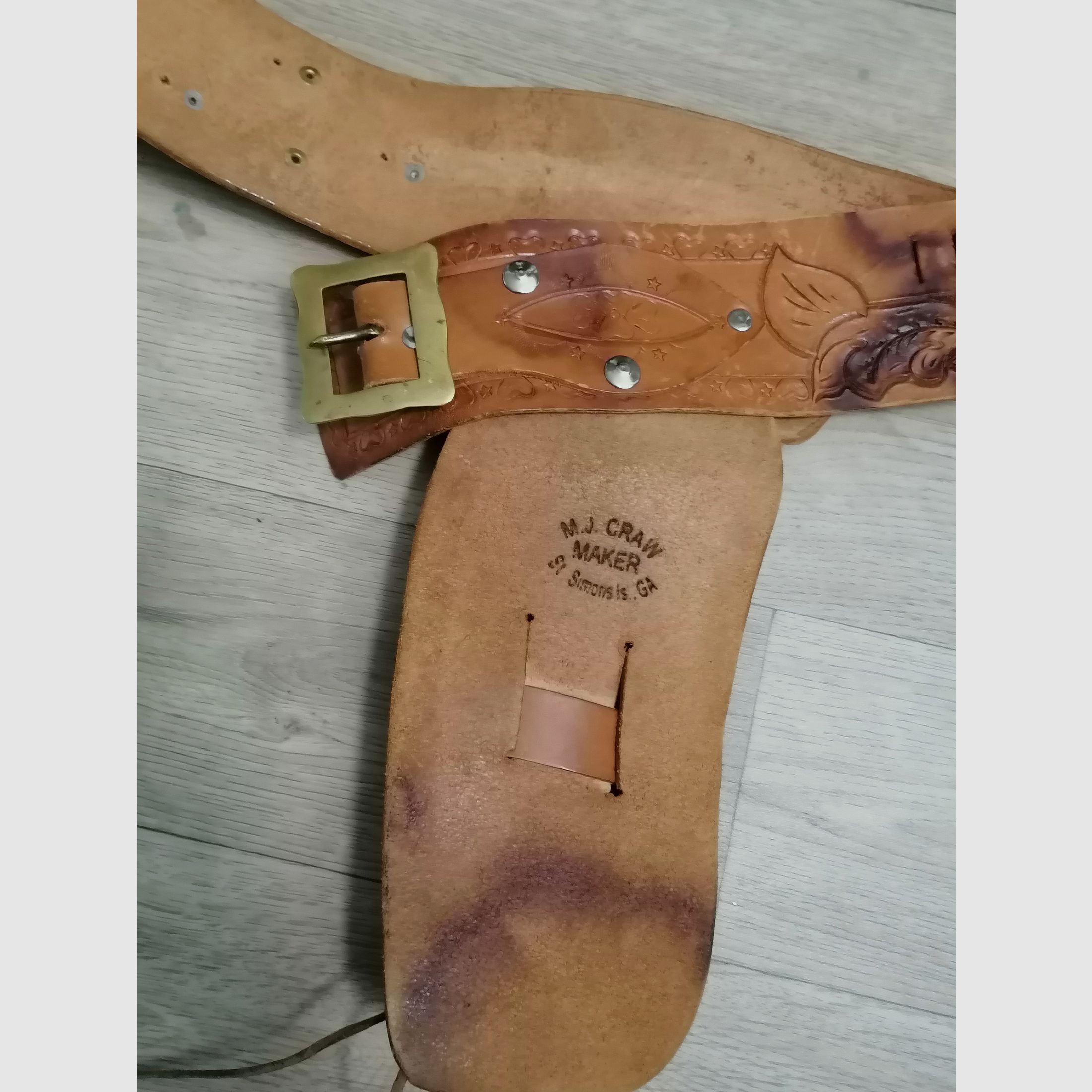 Western Revolver Gürtel Echt Leder