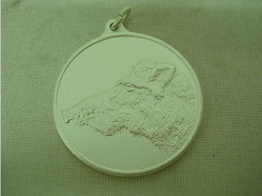 Jagdmedaille Keiler-silber - 40 mm, Ring und Öse