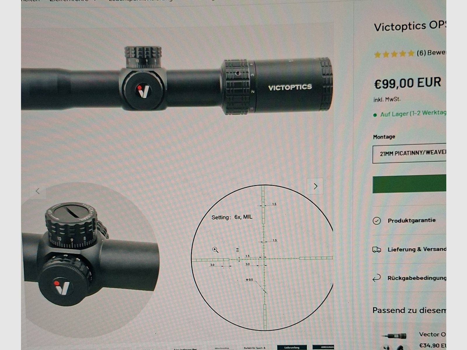 ZF VICTOPTICS 1,5- 6 x 28 S4