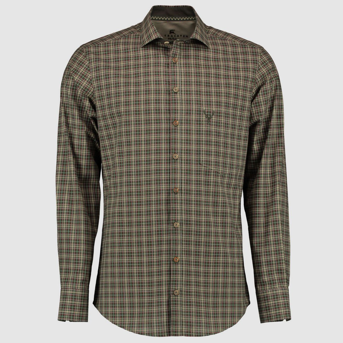 OS TRACHTEN Herrenhemd 1/1 Arm Slim Fit Oliv