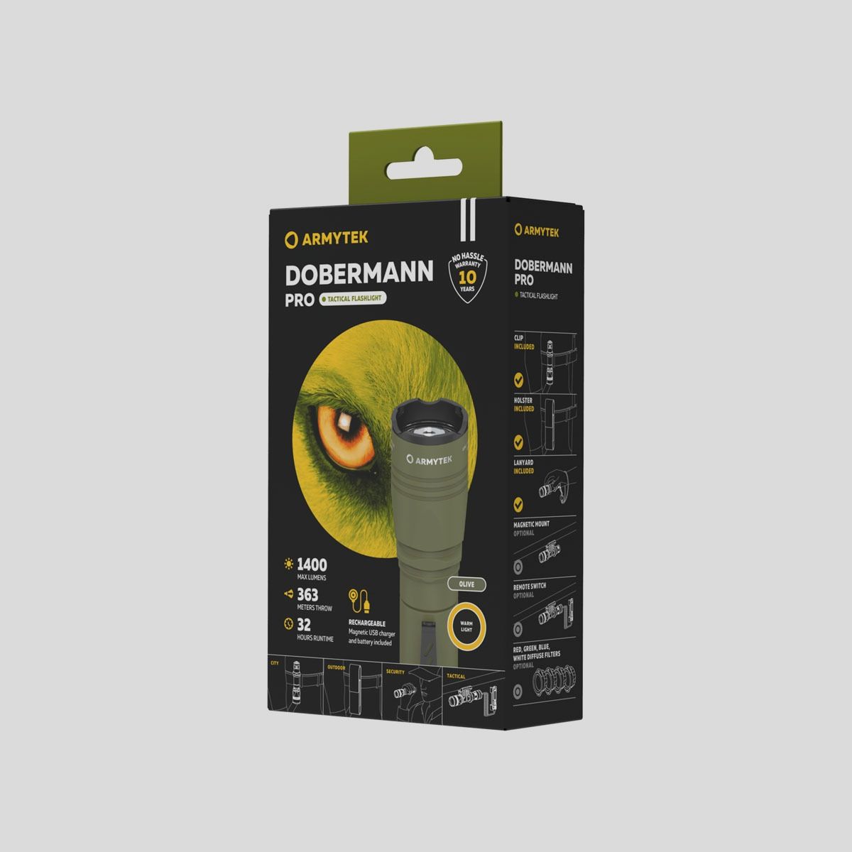 Armytek – Dobermann Pro Olive 1400lm, Bild 3 von 3
