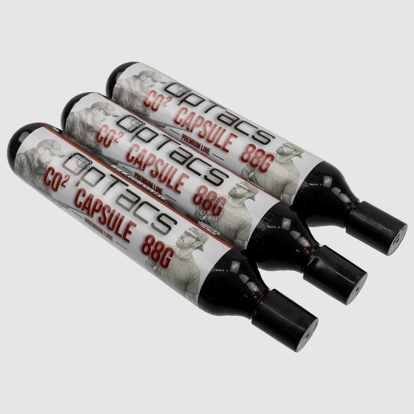 OpTacs CO2 Capsule 88g - Confezione da 3 Cartucce per Fucili ad Aria Compressa, Airsoft e Paintball