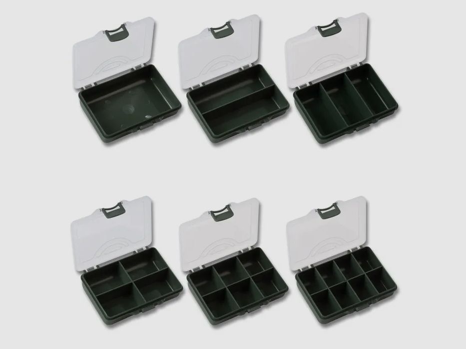 Red Carp® scatola per piccoli oggetti / scatola per cartucce - 10,5 x 7 x 2,5 cm - 1 scomparto - Oliva / Trasparente