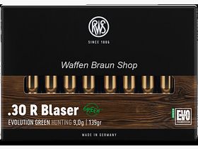 RWS .30 R Blaser Evolution Green Hunting 9.0g/139 grs 20 pieces