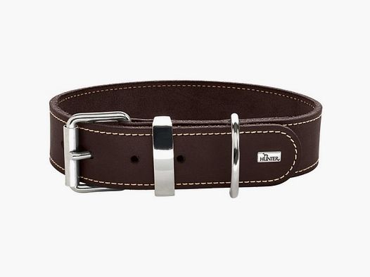 Hunter collar Aalborg Special leather/dark brown – Size: S