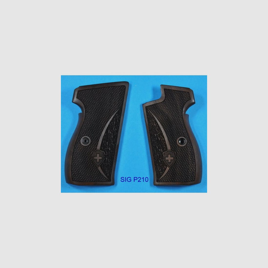 Nussbaum-Griffschalen für Pistole SIG P210 ohne Fangriemenöse