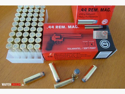 GECO 100 Stück- GECO Patronen. 44 Rem.Mag.Teilmantel