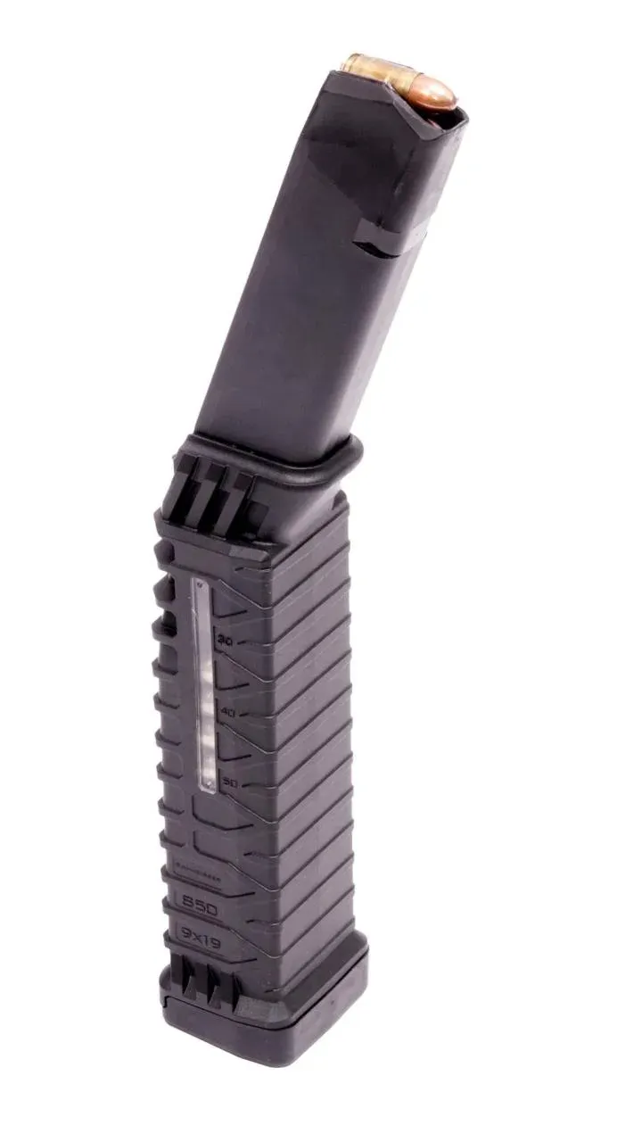 Adaptateur de chargeur Schmeisser S50 G17 MLE – 50 coups pour Glock 17 (sans chargeur)