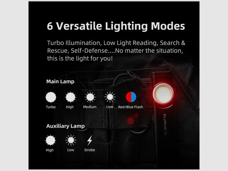 EDC LED-Lampe E5, 600 Lumen, (inkl. Akku), Bild 7 von 13