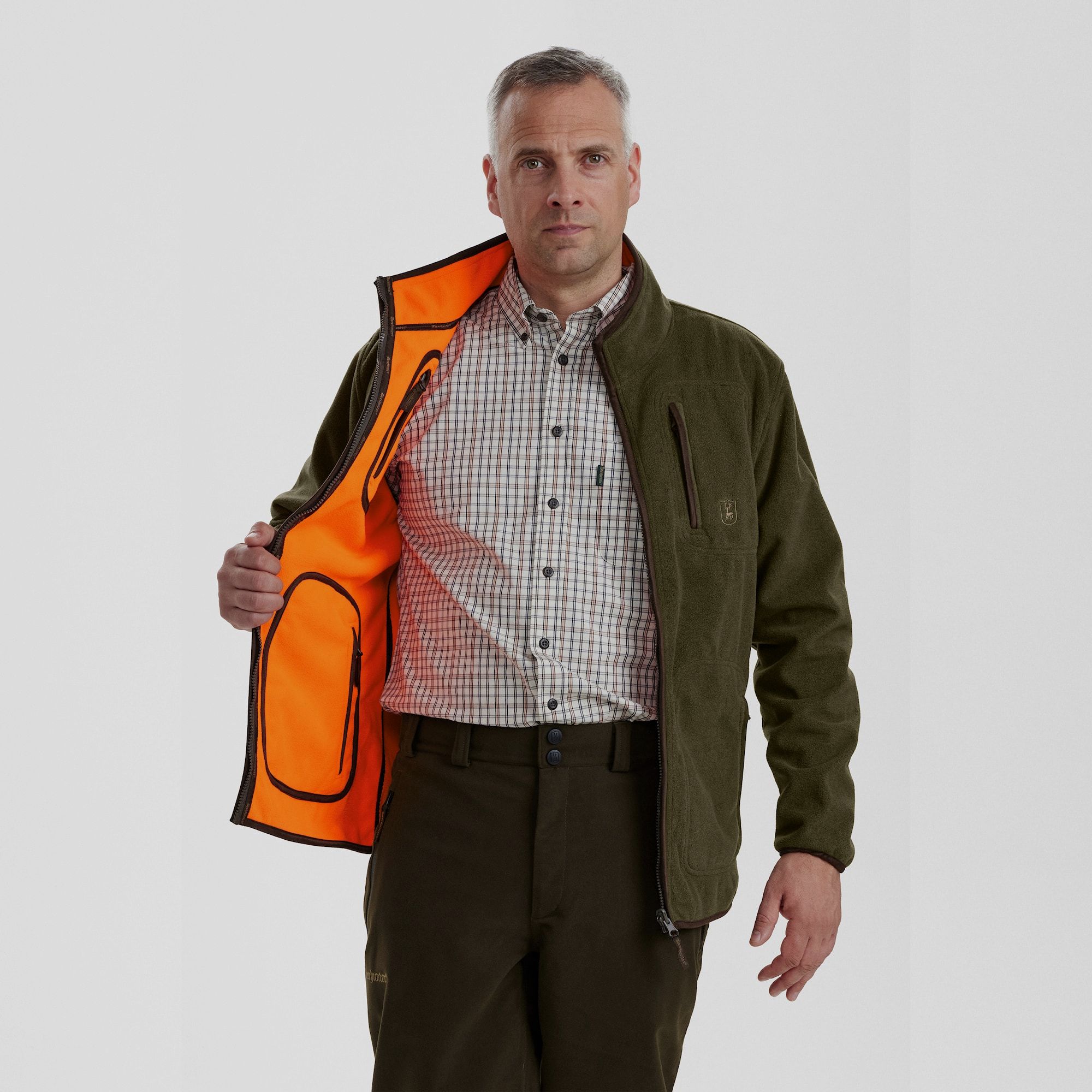 Deerhunter Gamekeeper Bonded Fleece Jacket - réversible orange XL