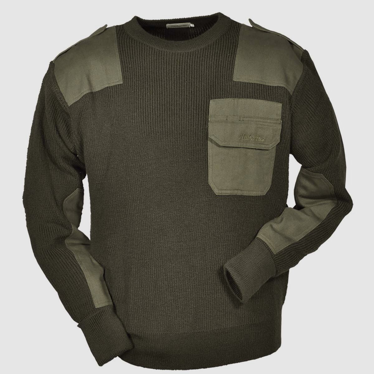 Hubertus Jagdpullover mit Besätzen Oliv
