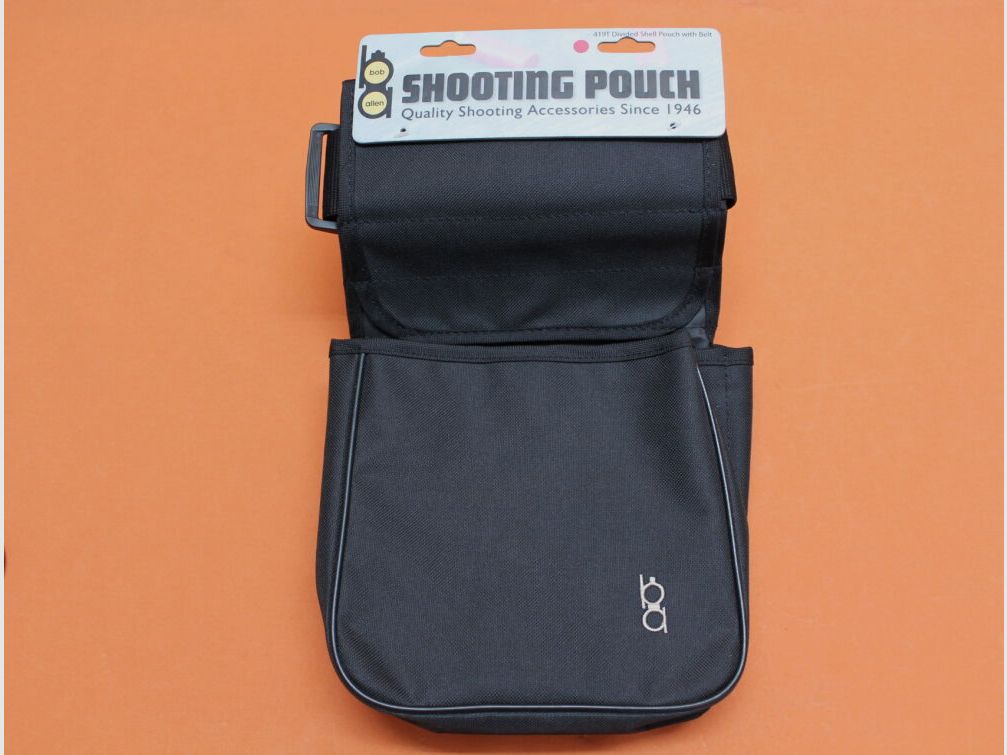 Funda para cartuchos de escopeta dividida Allen Bob Allen (419T) con cinturón ajustable de nylon negro