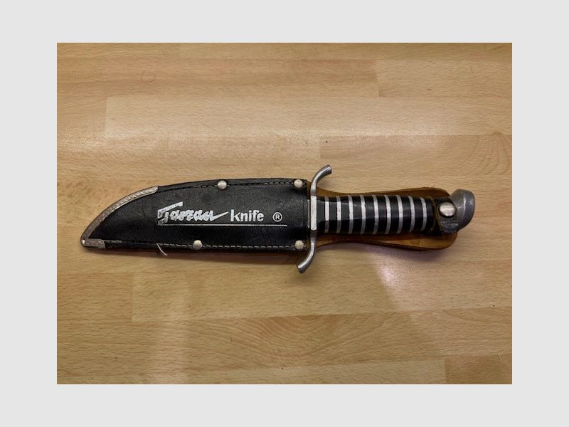 Cuchillo Tarzan - cuchillo Bowie clásico con funda de cuero