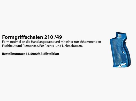 Wyss Waffen Wyss Formgriffschalen Pist49 SIG P210 mit Riemenöse mittelblau