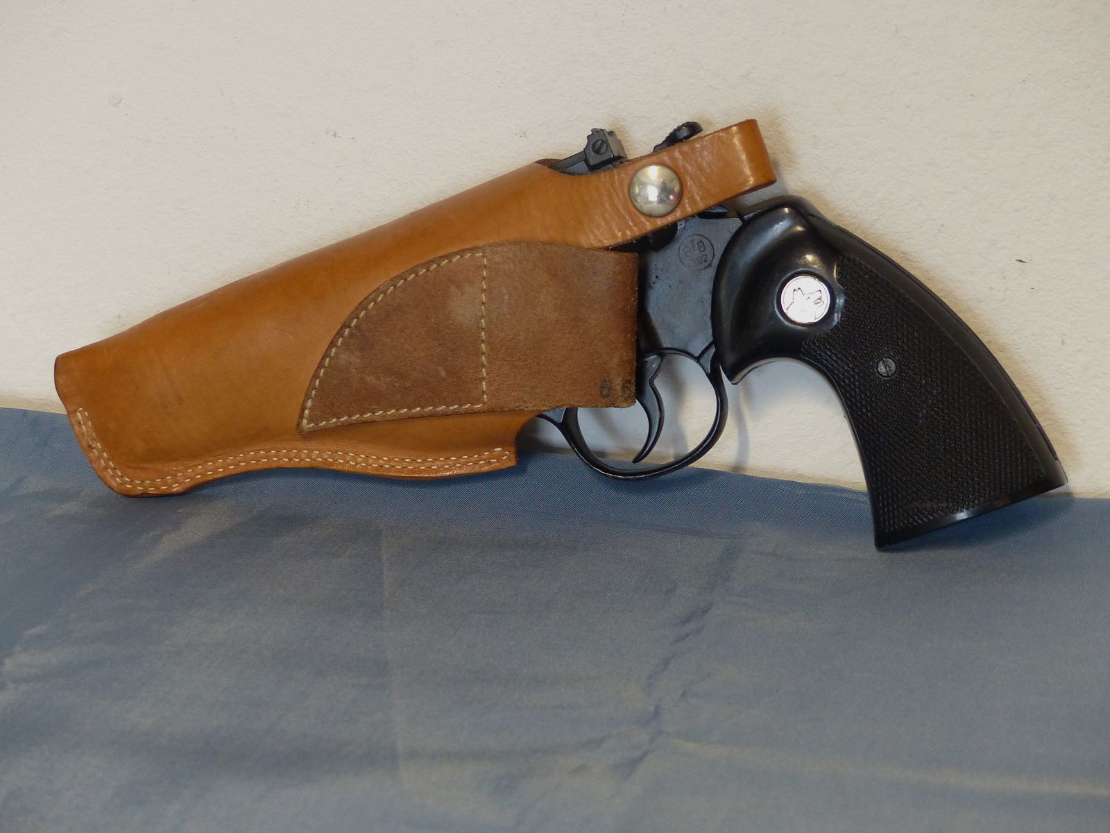 Schreckschuss Gas Revolver Umarex Python Cal. .380 Knall PTB 282 mit Holster + Abschussbecher vintage