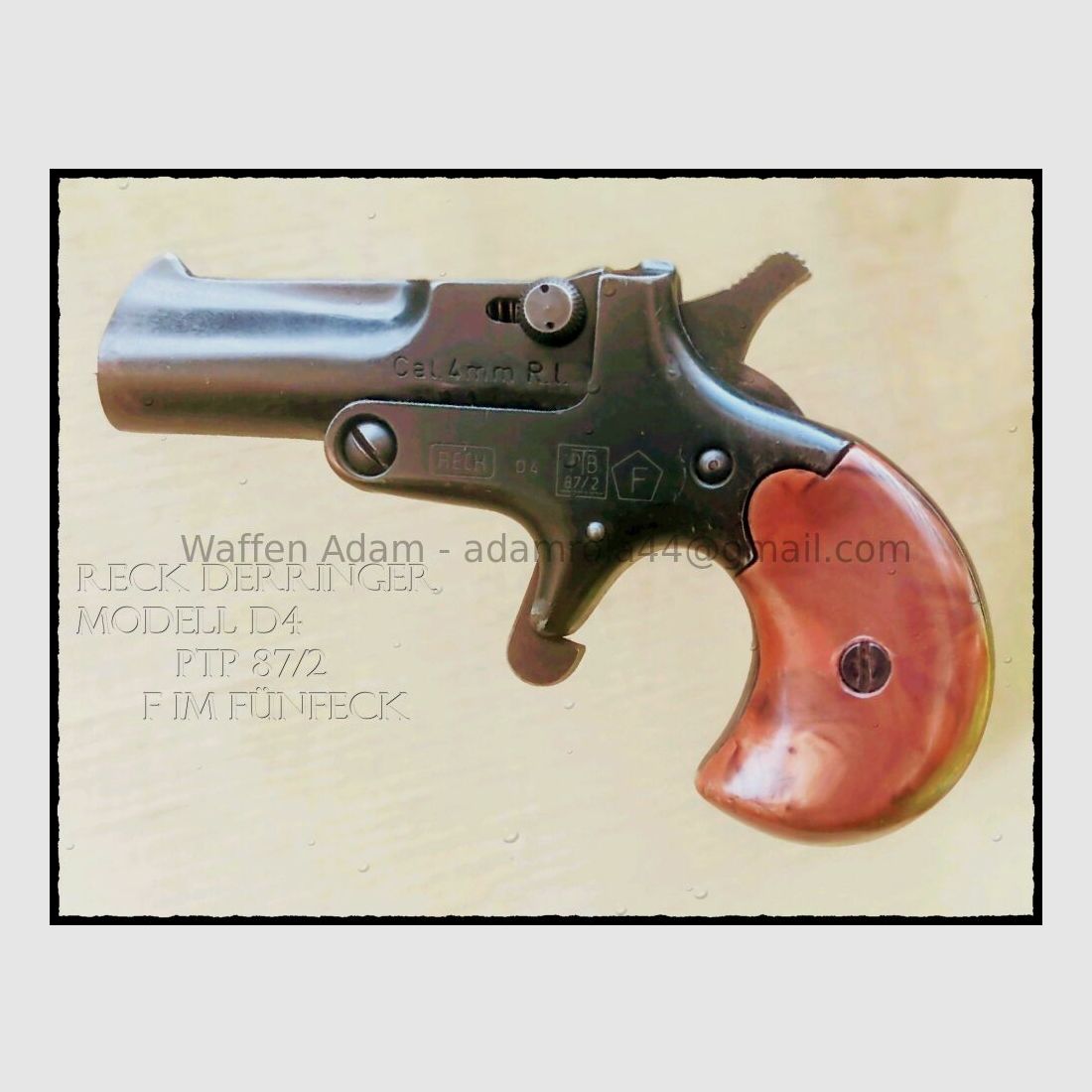 Reck Sportwaffenfabrik/Par Derringer Mod. D4 / F en forme de pentagone