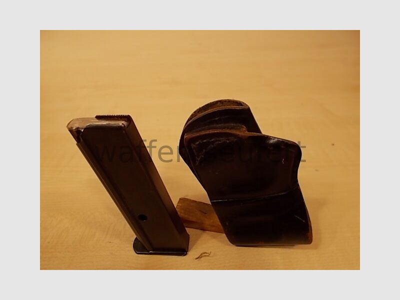 Walther PPK Magazin .9mmkurz mit HUEBNER Gürtelholster