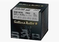 Sellier & Bellot .308 Win. Full metal jacket 9.5g/147grs. Discount price from 10 packs for €44 per pack