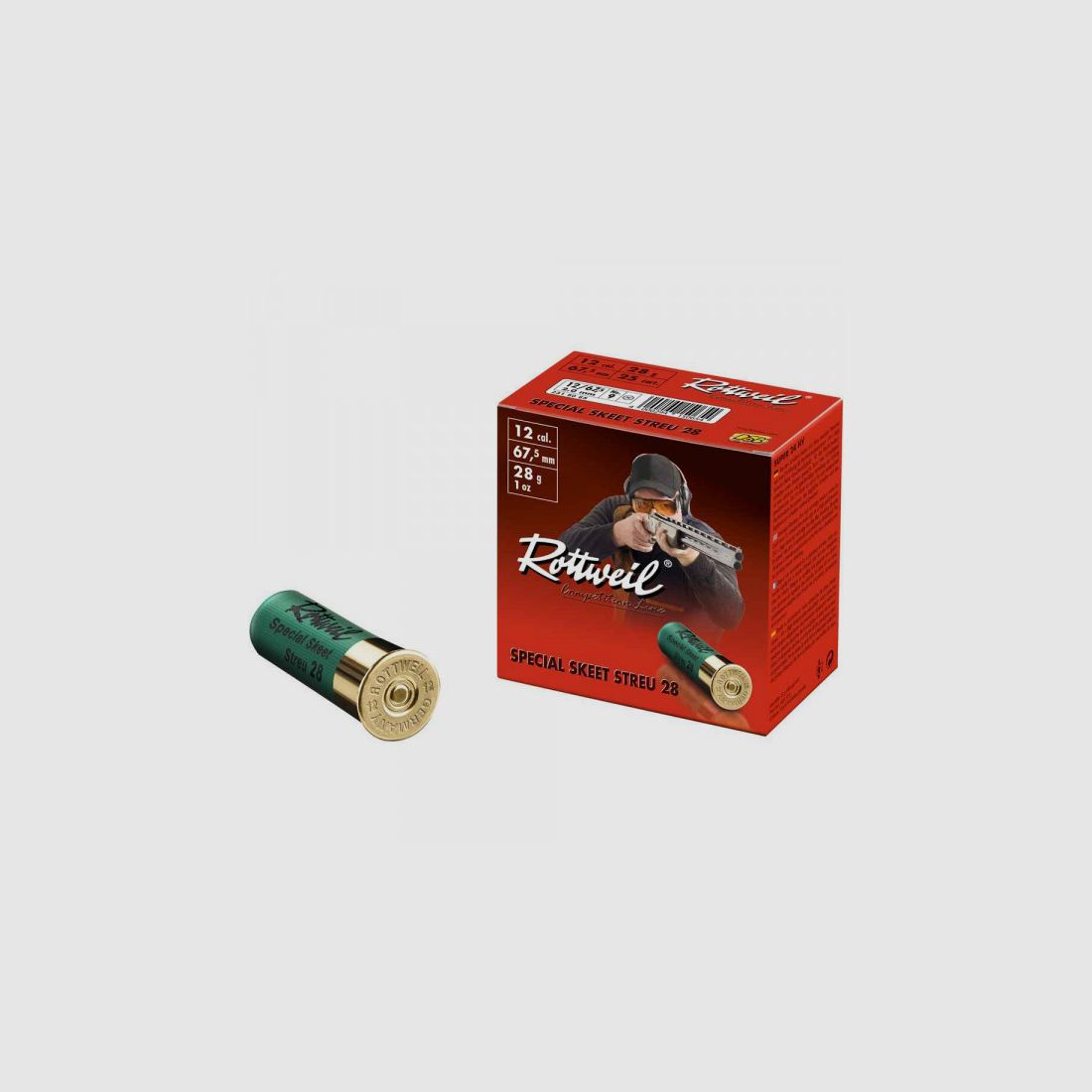 ROTTWEIL SPECIAL SKEET ÉCART 28 - 12/67,5 - 28 GR. - 2,0 MM - 25 PIÈCES