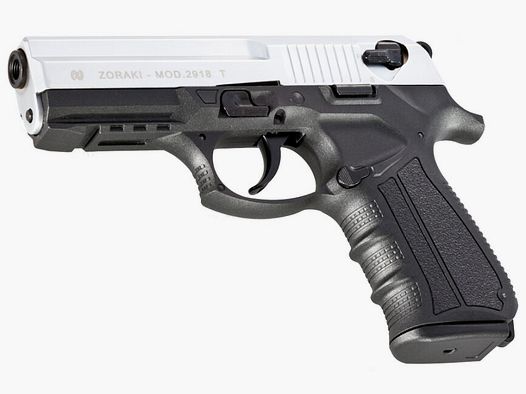 ZORAKI 2918 Czarny / Matowy Chrom 9mm P.A.K. Pistolet strzelający w stylu Beretta 92F / M9