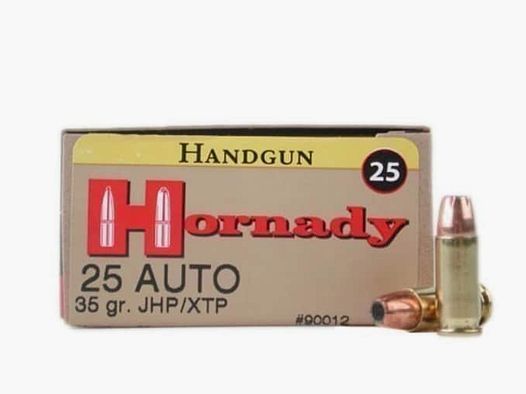 Hornady Custom .25 ACP 35GR XTP 25 cartouches