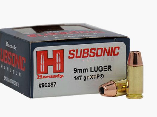 Hornady SUBSONIC XTP 9 mm Luger 147 grs 1 Packung (25 Schuss á 1,396 €*)