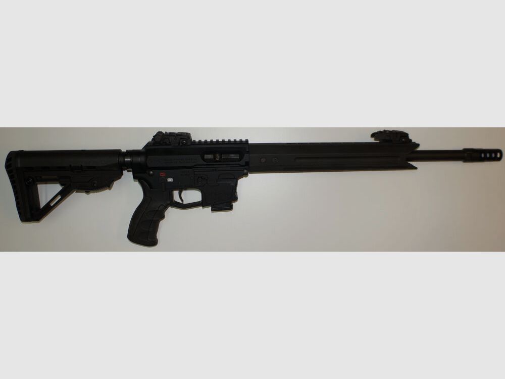Schwaben Arms GmbH/GWMH Selbstladebüchse GWMH SPC-SPORTER A4 17" (SWISS PISTOL CARBINE) BLACK Kal.9x19 AR15 Glock Magazin