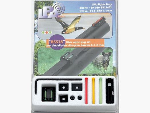 LPA – conjunto de fibra de vidrio para escopetas 6, 7, 8mm, TS029F (mira trasera) con 3 portabalas