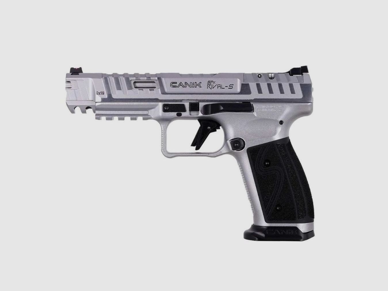 Pistole Canik SFx RIVAL-S, Chrome, 9×19, 18 Schuss, OR, Steelframe, Holster, Bild 1 von 3