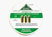 Cartuchos de fogueo calibre 9mm P.A.K. para pistolas