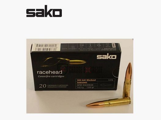 20 Patronen SAKO Racehead 300 Blk Subsonic 220 Gr