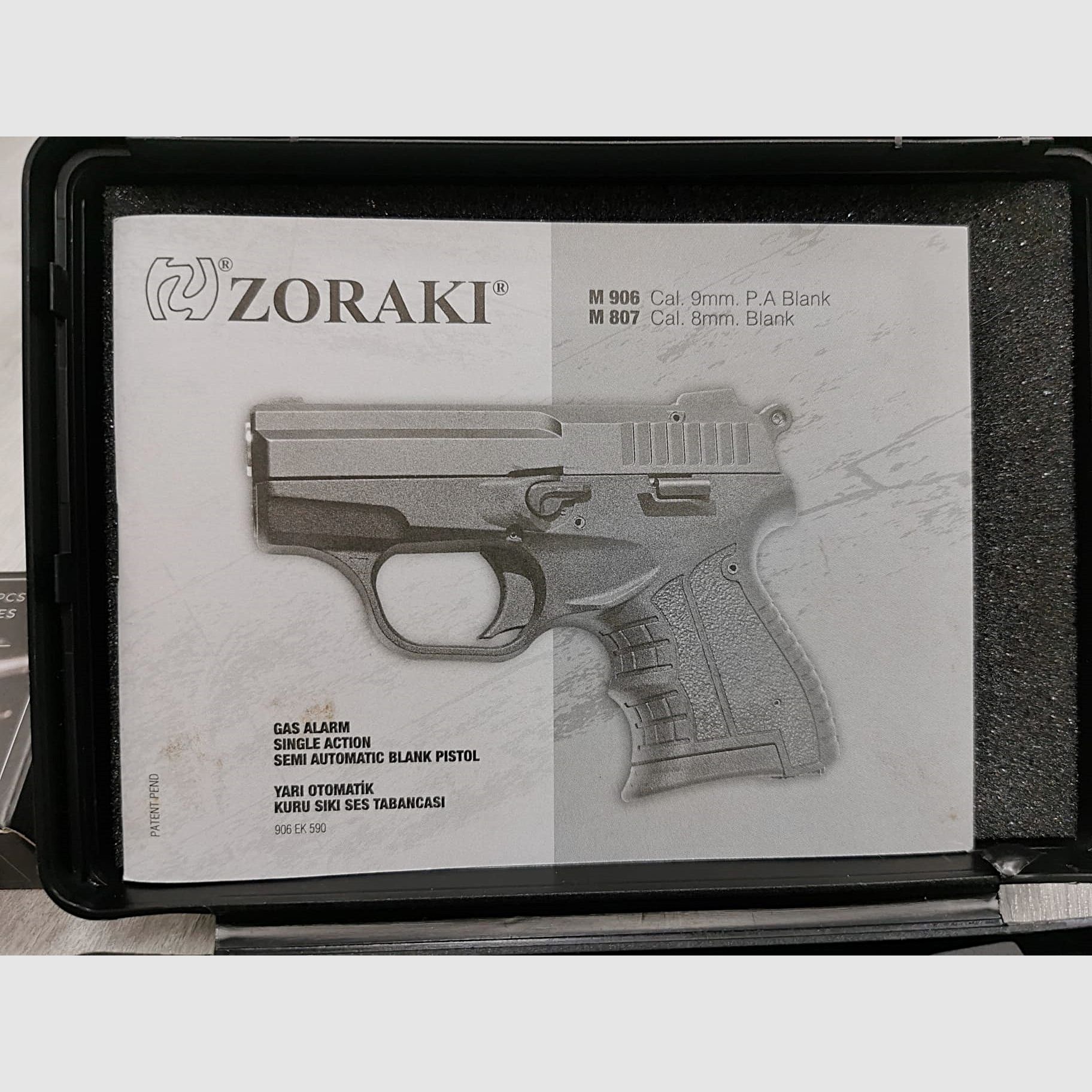 Zoraki 906 Schreckschuss Pistole 9mm Schwarz-Chrom Set Angebot. Neuware!!
