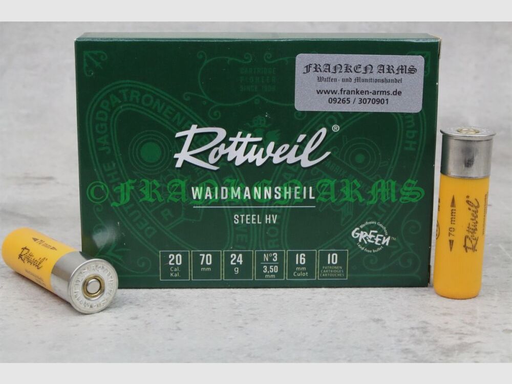 Rottweil Waidmannsheil Steel HV 20/70 3,25mm 10 pezzi