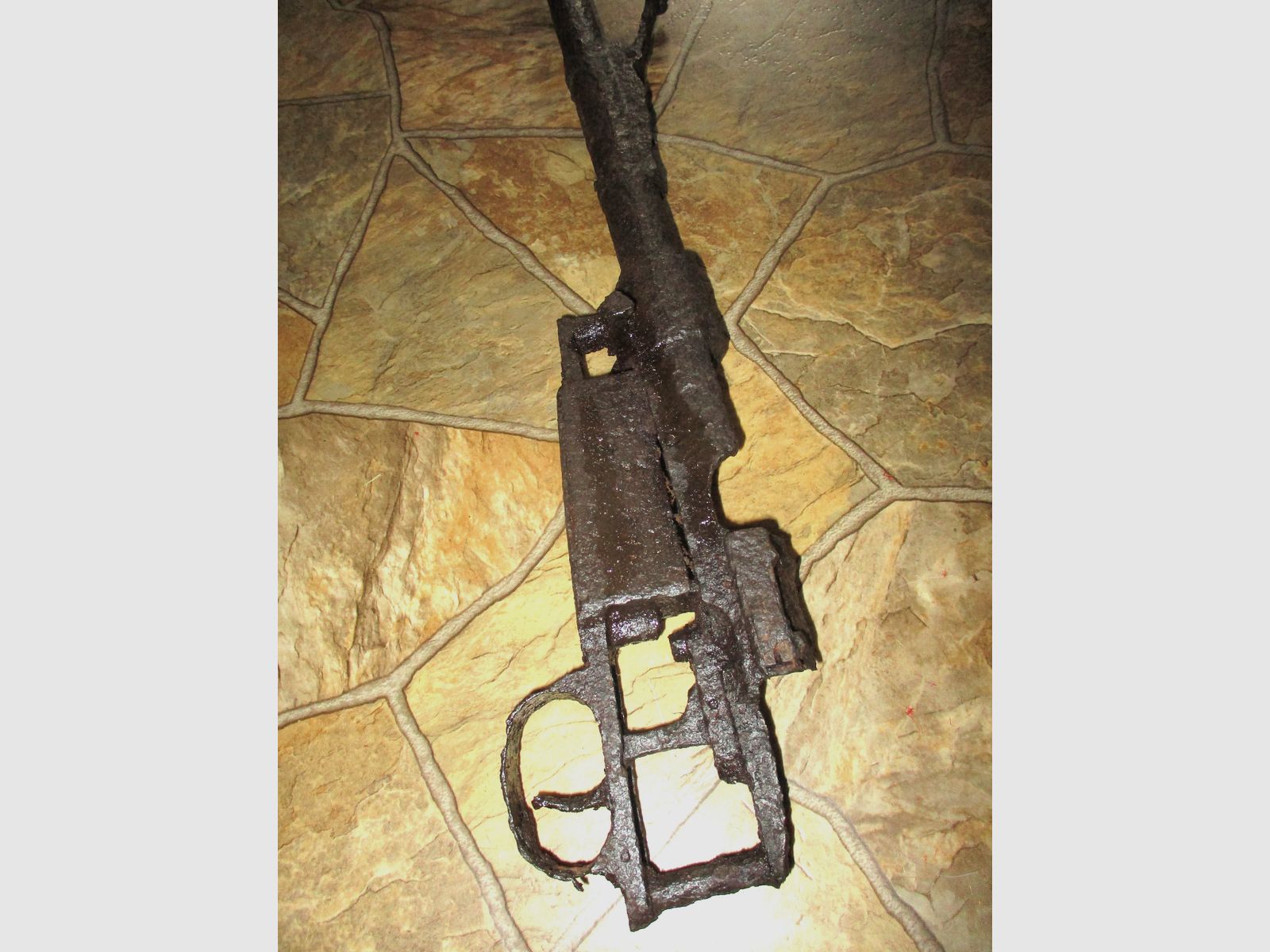 old rifle from World War I or II, decorative barn find