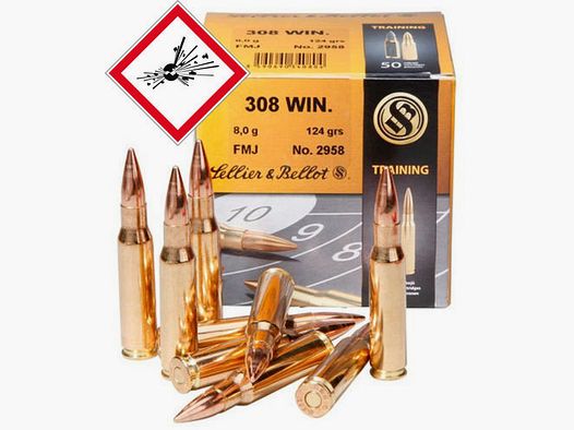 Sellier & Bellot Cal. .308 Win FMJF 124 grs